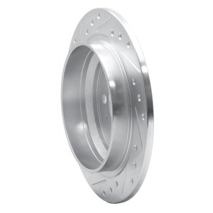 Volvo V70 Brake Rotor (1) - Rear Right - R1 Concepts - Drilled & Slotted - Silver - `98-`00